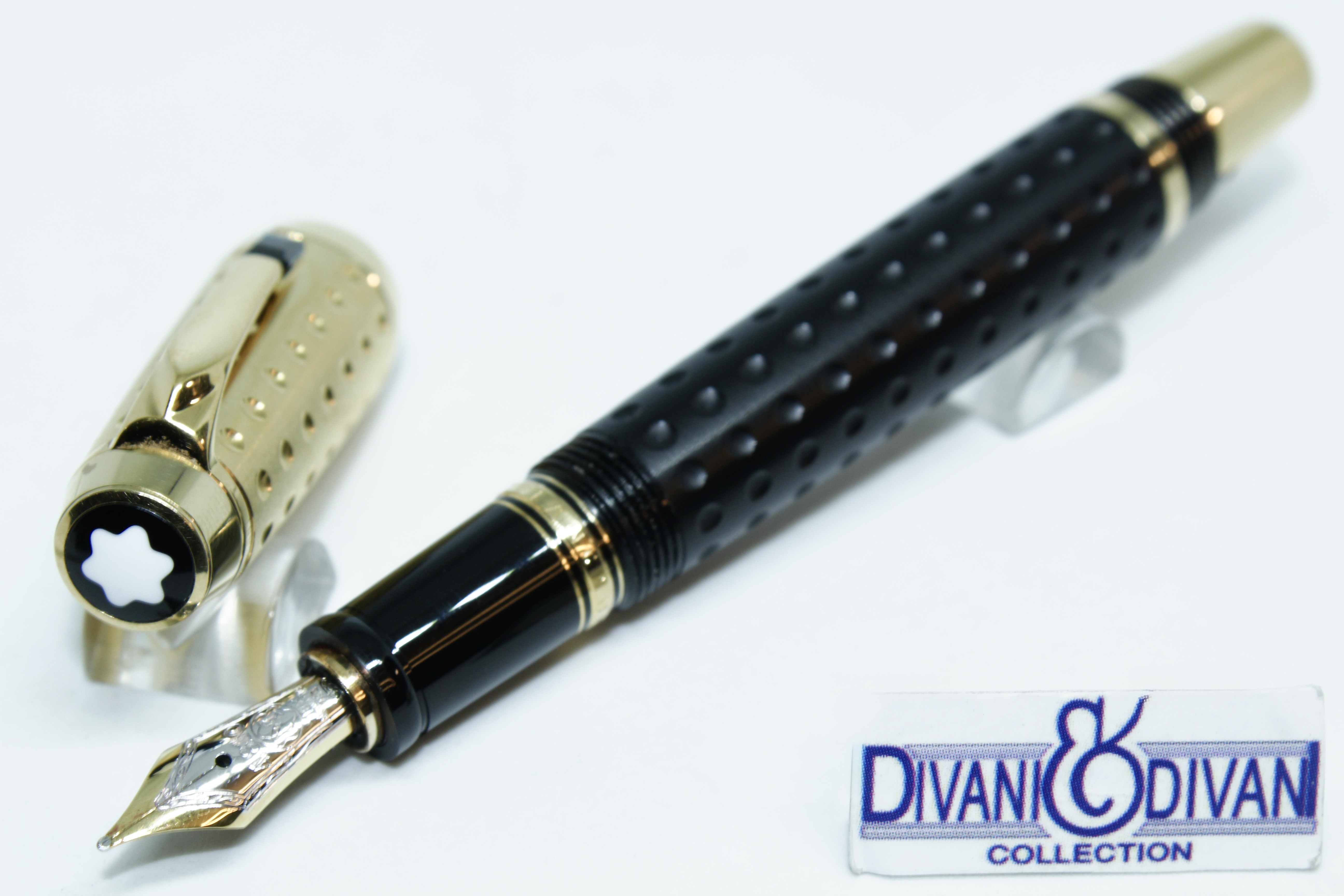 Montblanc Boheme Doue Gold Plated Golf Pattern Black Onyx